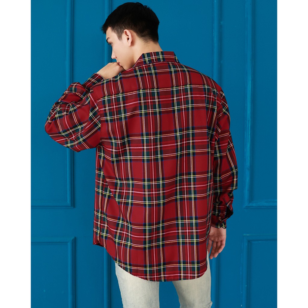 ÁO SƠ MI FLANNEL SỌC MÀU ĐỎ