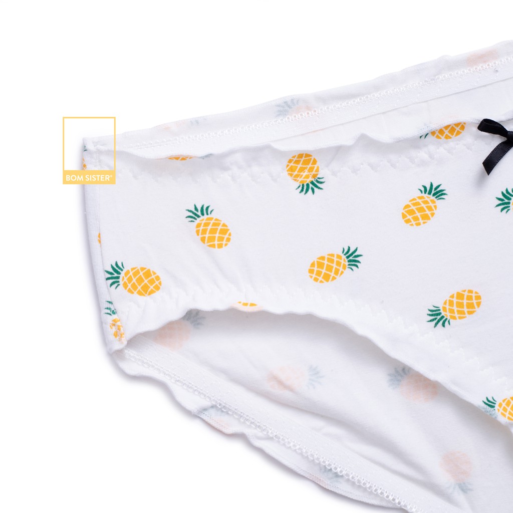 Quần lót cotton pha họa tiết trái cây đính nơ dễ thương BOM SISTER Q0306 | BigBuy360 - bigbuy360.vn