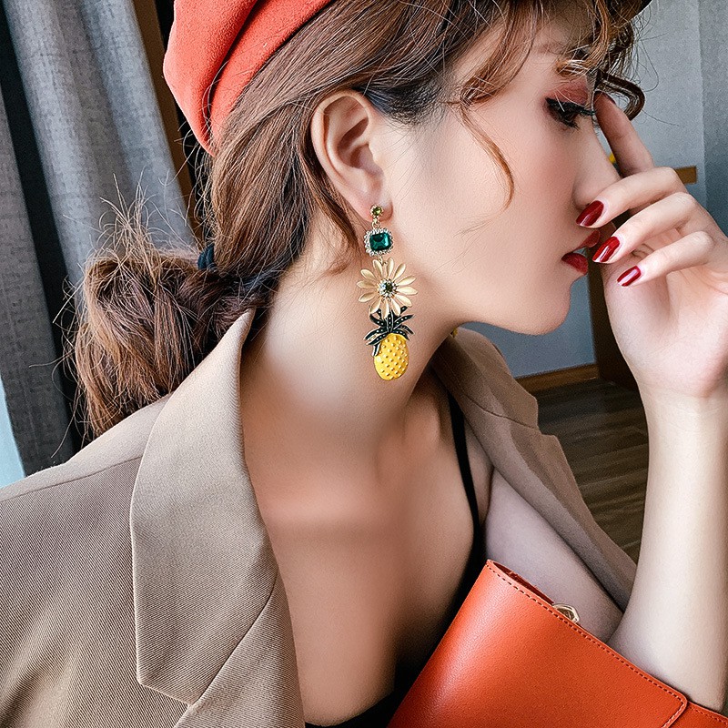 Bông tai trái dứa nhiệt đới tươi mát_Phụ kiện thời trang Lacelips_M1100