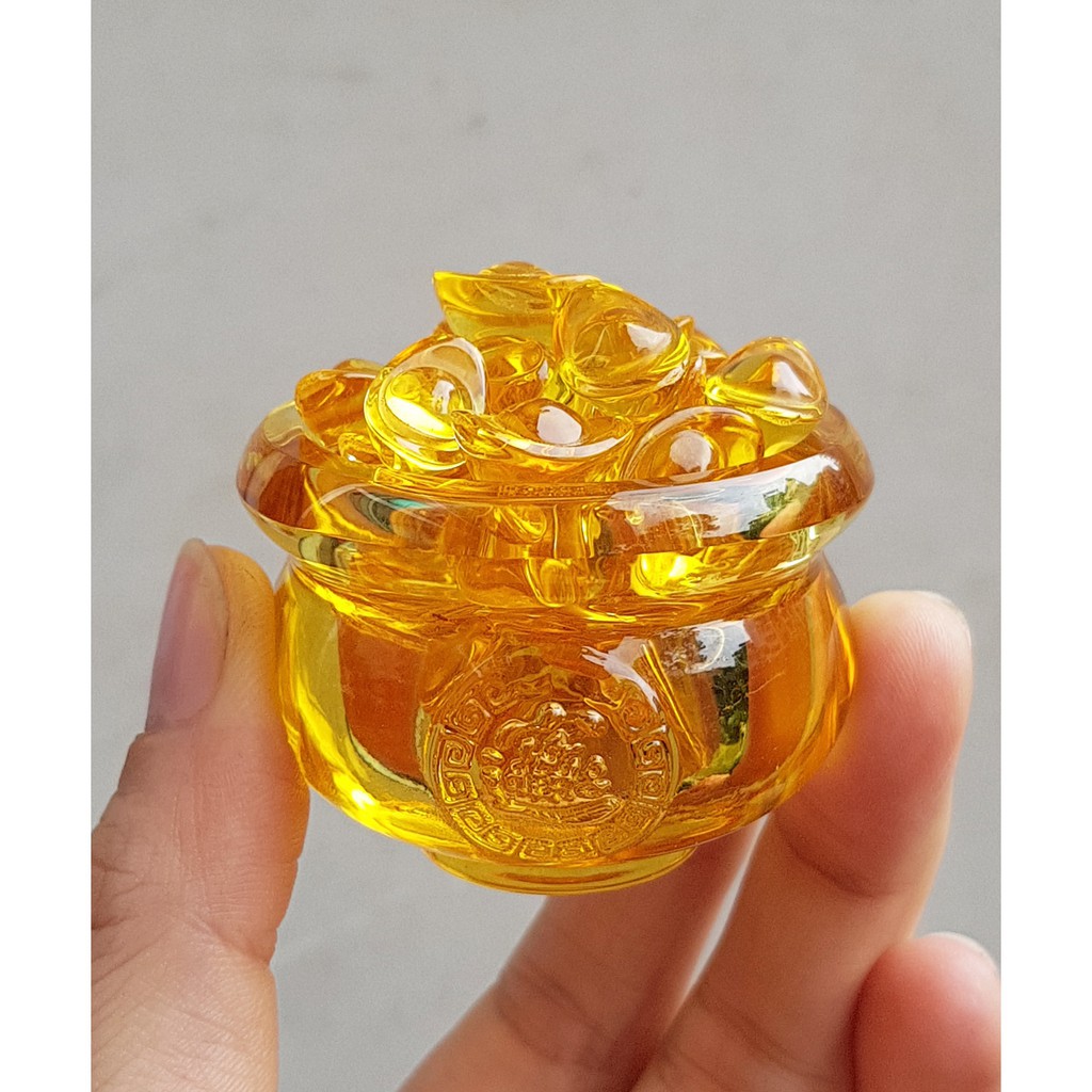 Combo Bát Tụ Bảo Phong Thủy size 5cm kèm 40 thỏi vàng size 1.5cm