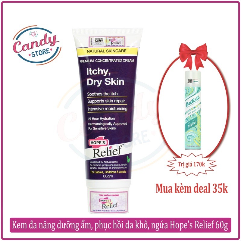 [DEAL SỐC] Kem đa năng dưỡng ẩm, hỗ trợ phục hồi da khô, ngứa Hope’s Relief 60g