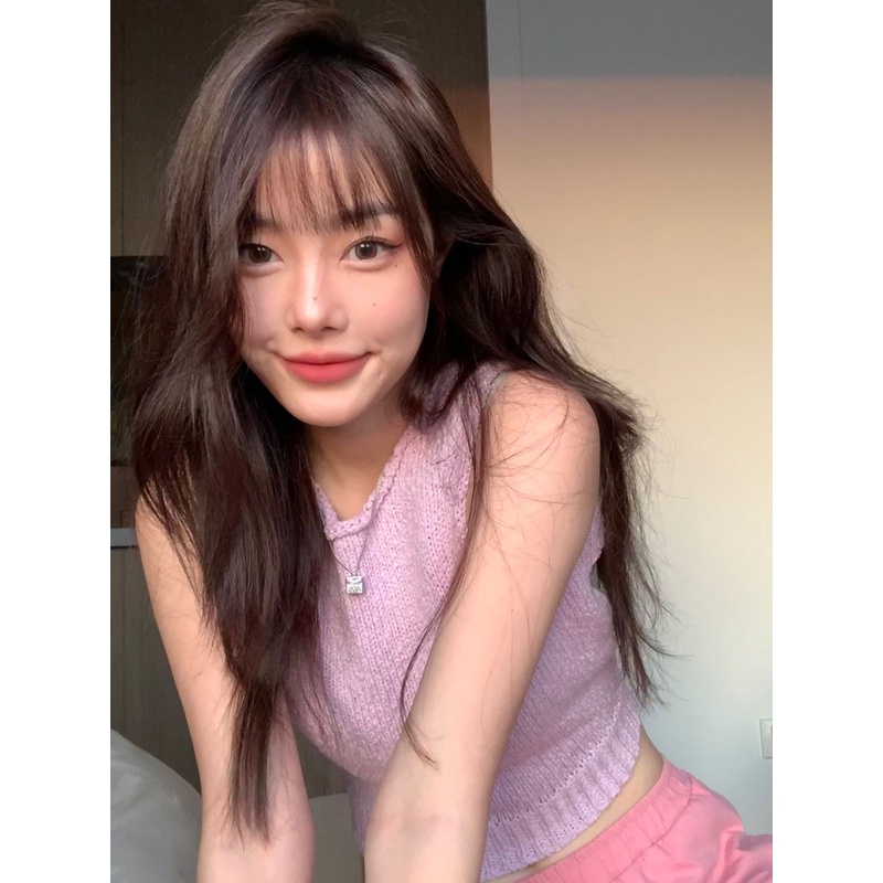 Áo Dệt Kim Không Tay Hở Lưng Thời Trang Mùa Hè Cho Nữ