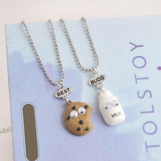 Set 2 dây chuyền hình bánh quy và hộp sữa xinh xắn