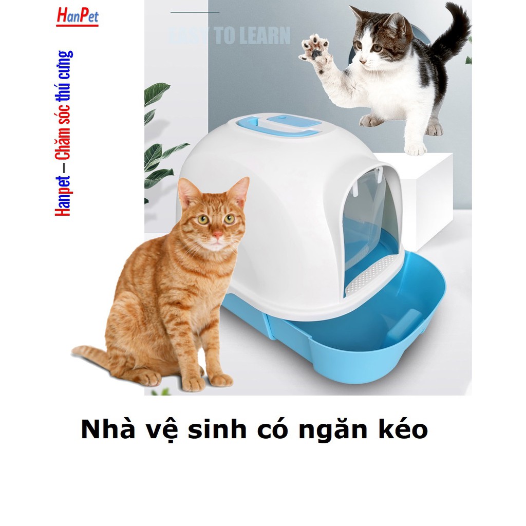 HP- Nhà vệ sinh cho mèo Size lớn (có 5 loại ) tặng kèm xẻng (màu ngẫu nhiên) / nha ve sinh meo / khay đựng cát mèo / cat