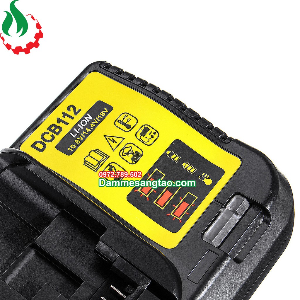 DMST Sạc pin Dewalt DCB112 14V 18V Li-ion 3.7V nhận mạch zin