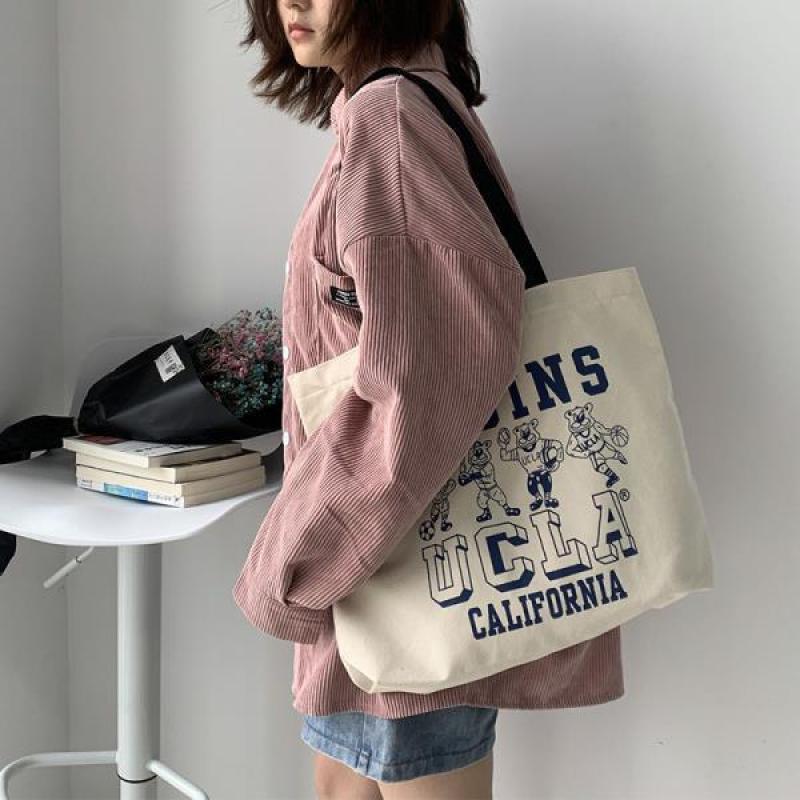 Túi Xách Canvas Cỡ Lớn Thiết Kế Đơn Giản Phong Cách Retro Nhật Bản Cho Nữ