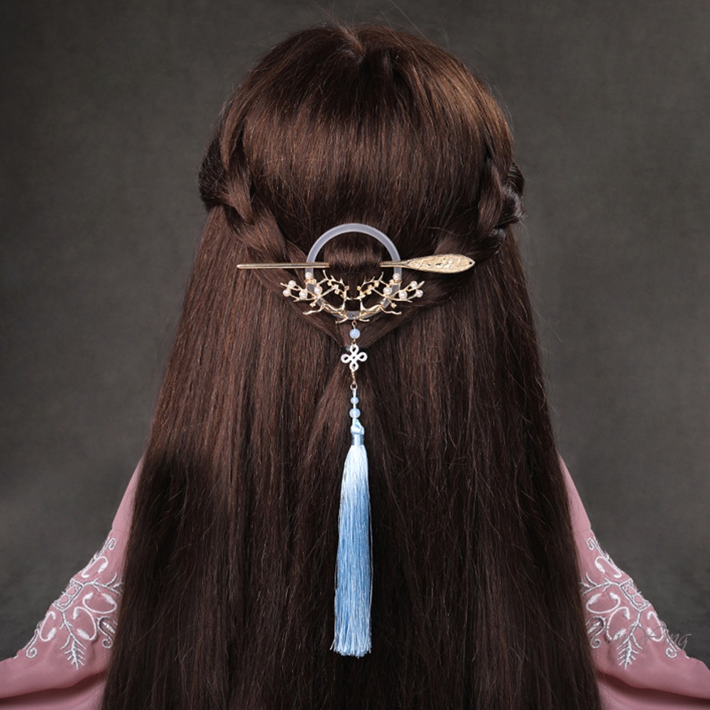GETNOIVAS Trâm Cài Tóc Đính Tua Rua Phong Cách Trung Hoa Cổ Điển Trọng Lượng Nhẹ Siêu Bền