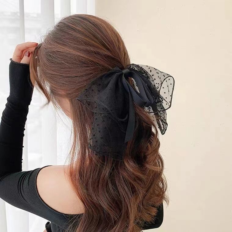 Kẹp Tóc Hình Nơ Ren Đơn Giản Thời Trang Hàn Quốc Cho Nữ