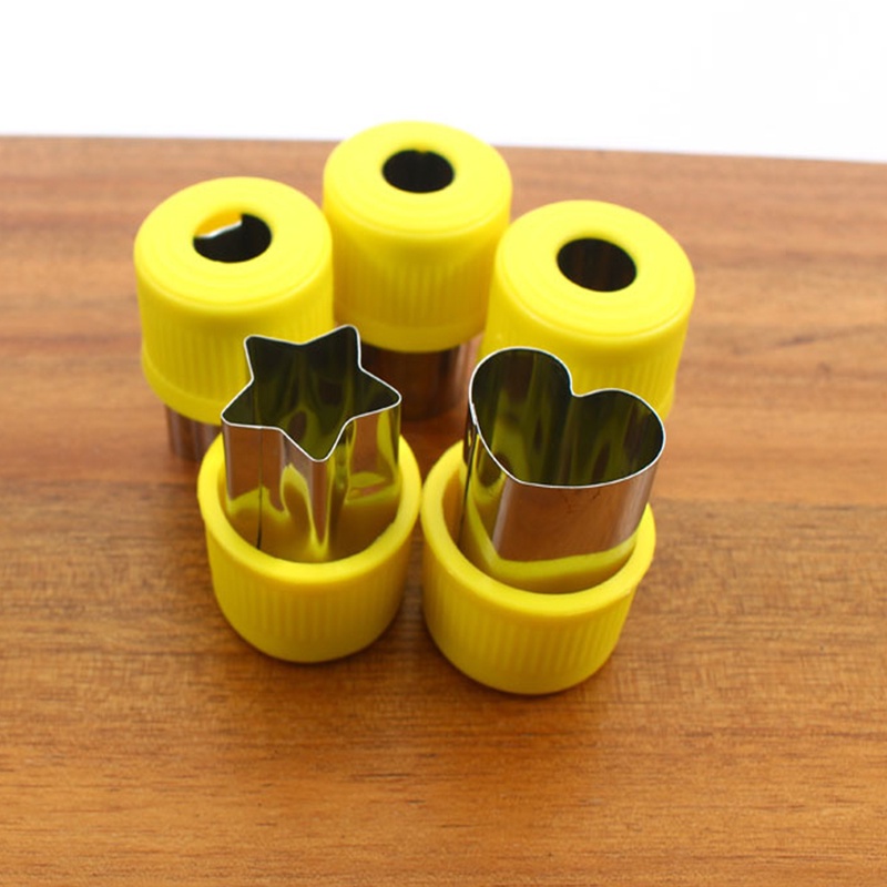 Set 5 khuôn làm bánh quy bằng thép không gỉ hình ngôi sao/trái tim 3D