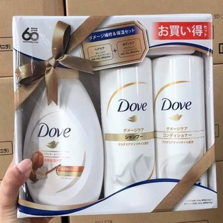 ( Mẫu 2019 )Bộ dầu gội, dầu xả và sữa tắm Dove Nhật Bản