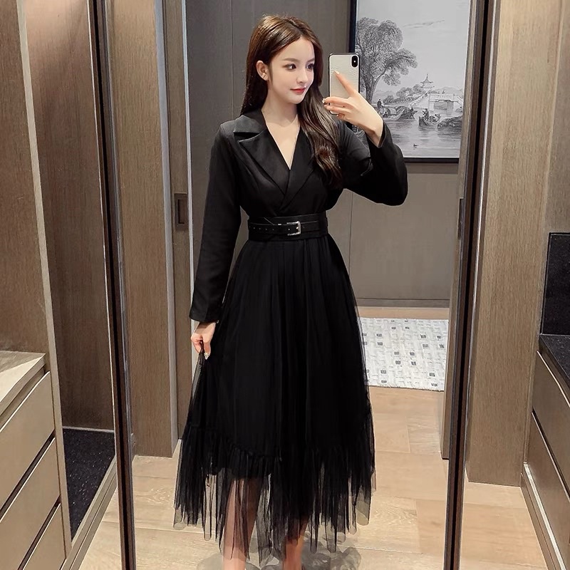 Đầm vest đen dài siêu sang size M