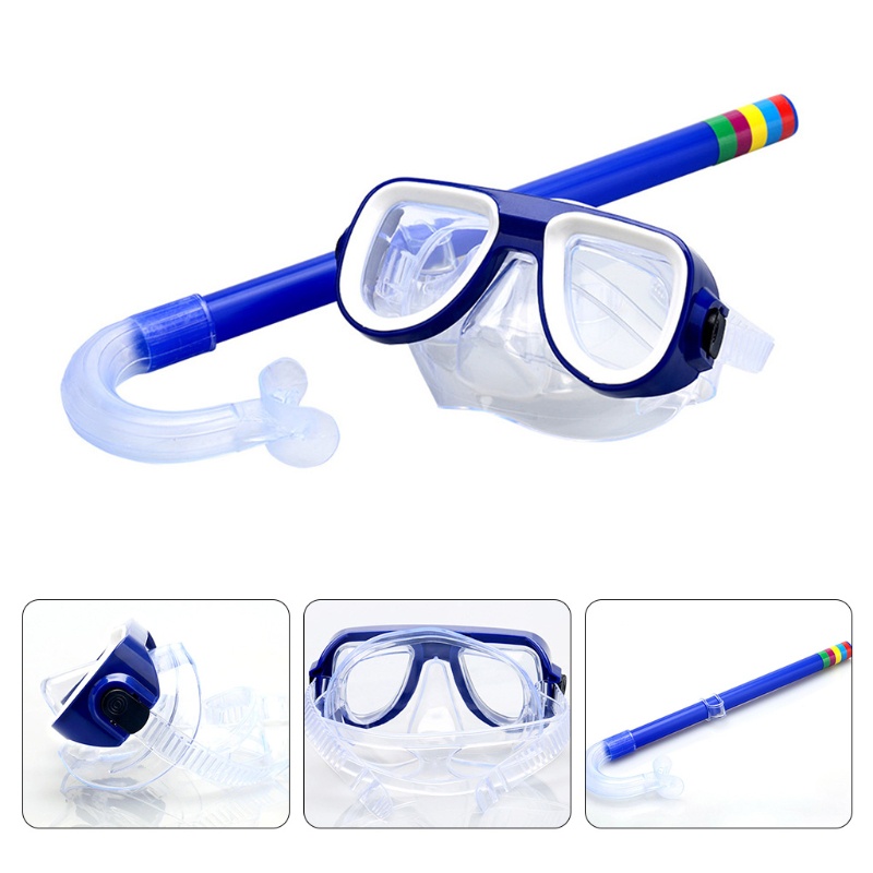 Bộ Kính Bơi + Ống Thở + Ống Thở Khô Không Độc Hại Cho Trẻ Em