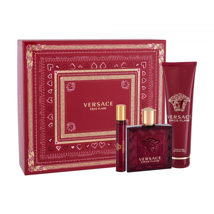 Set Nước Hoa Versace  Eros Flame Versace ( Nước hoa 100ml - Gel tắm 150ml - Nước hoa mini 10ml )