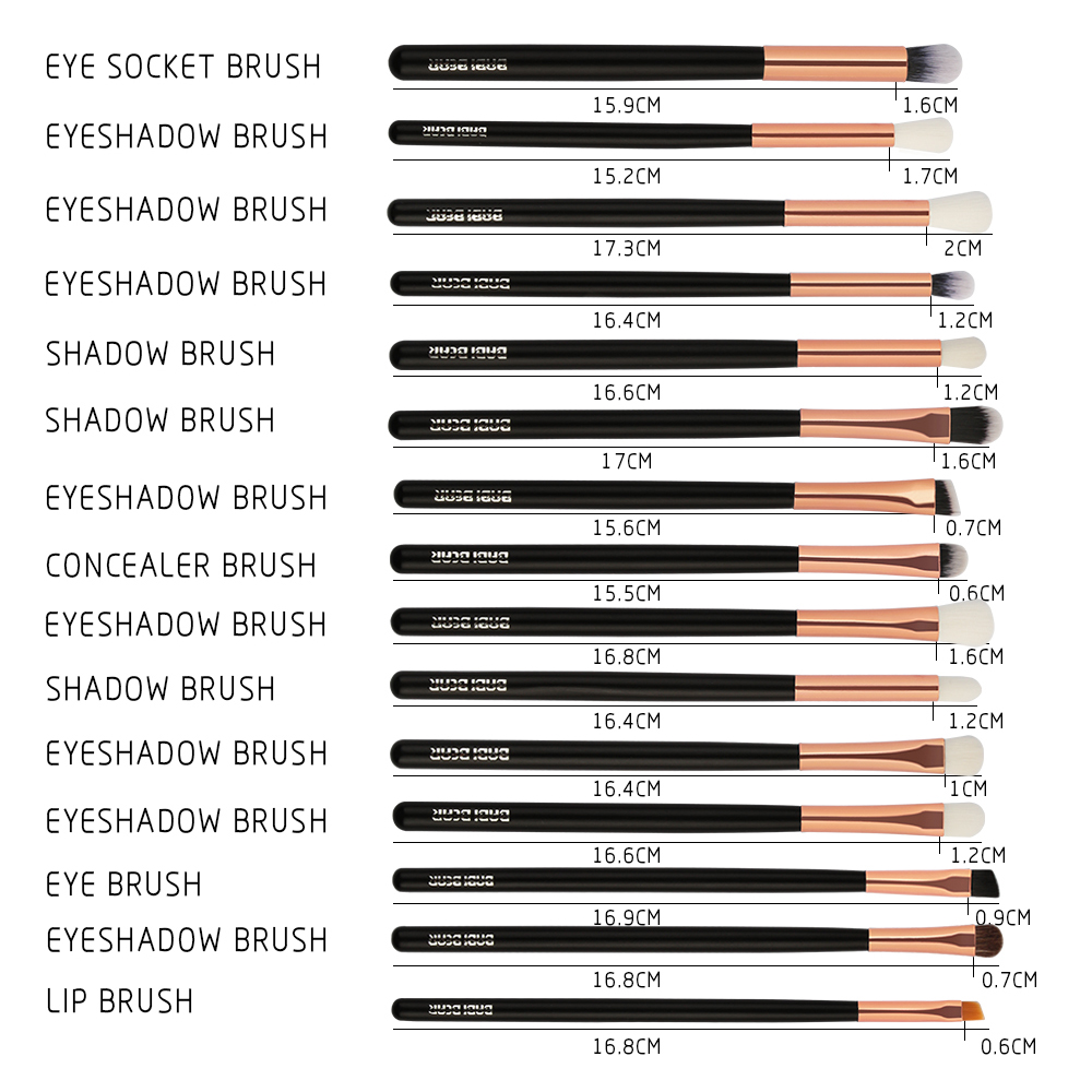 Bộ cọ trang điểm MAANGE Dụng cụ trang điểm mắt chất lượng cao đa chức năng (15 Cái)