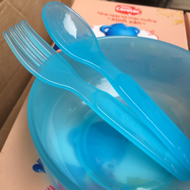 Set bát, thìa, dĩa ăn dặm cho bé (nhựa trong an toàn)