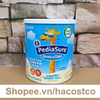 Sữa Bột Pediasure Hươu Cao Cổ Grow & Gain Vanilla Shake 400g của Mỹ - hương vani