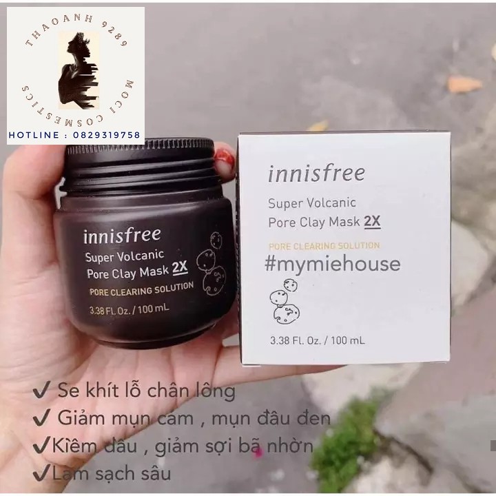 MẶT NẠ INNISFREE JEJU SUPER 2x VOLCANIC PORE CLAY MASK MẪU MỚI 100mI- MoCi Cosmestics