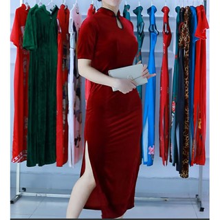 Sườn Xám Nhung Đủ màu, đủ size