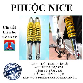 1 Đôi Giảm sóc Phuộc Nice lắp WAVE DREAM FUTURE BLADE FUTURE CUB ĐỜI MỚI AXELO ELEGANT và xe có cùng chiều dài phuộc
