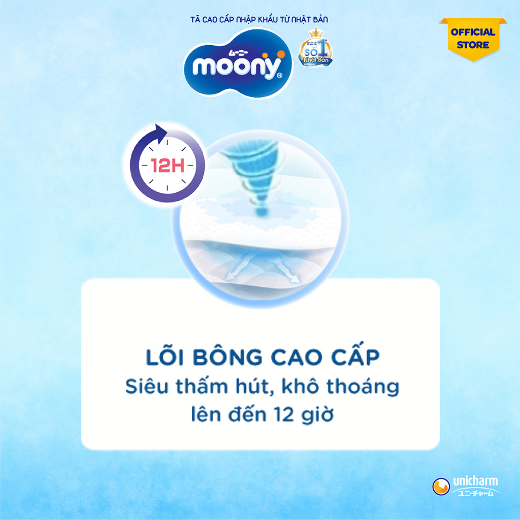 Bộ 2 Tã quần cao cấp Moony M52 - Nhập khẩu Nhật Bản