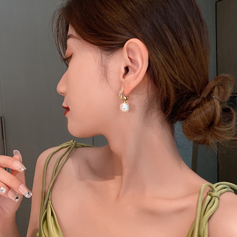 Khuyên Tai Ngọc Trai Sang Trọng Thiết Kế Chất Lượng Cao Thời Thượng Cho Nữ Hai Cách Mang