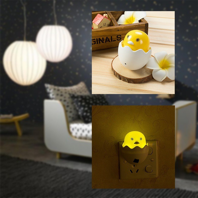 Đèn ngủ hình vịt con màu vàng dễ thương cho phòng của bé
