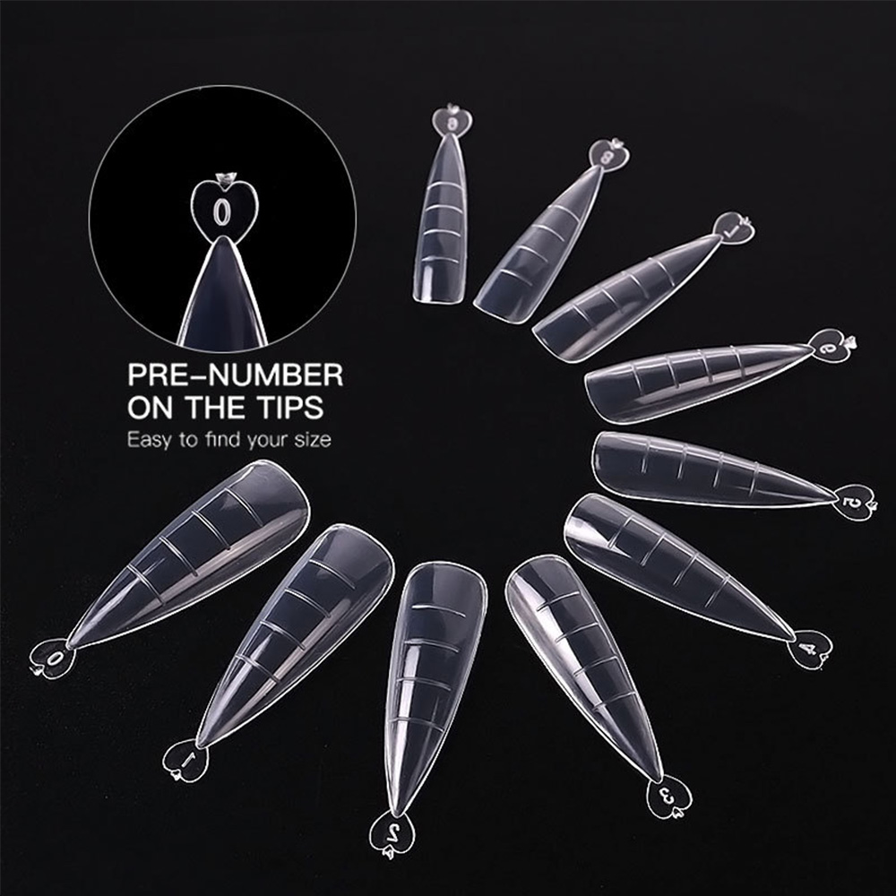 Hộp 100 Móng Tay Giả Bằng Nhựa ABS Trong Suốt