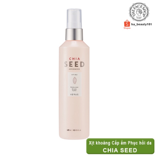 Xịt khoáng dưỡng ẩm da mặt cấp ẩm kiềm dầu Hàn Quốc The Face Shop Chia Seed Advanced Hydro Mist 165ml | BigBuy360 - bigbuy360.vn