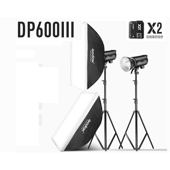 Bộ 2 đèn flash chụp ảnh Godox DP600III