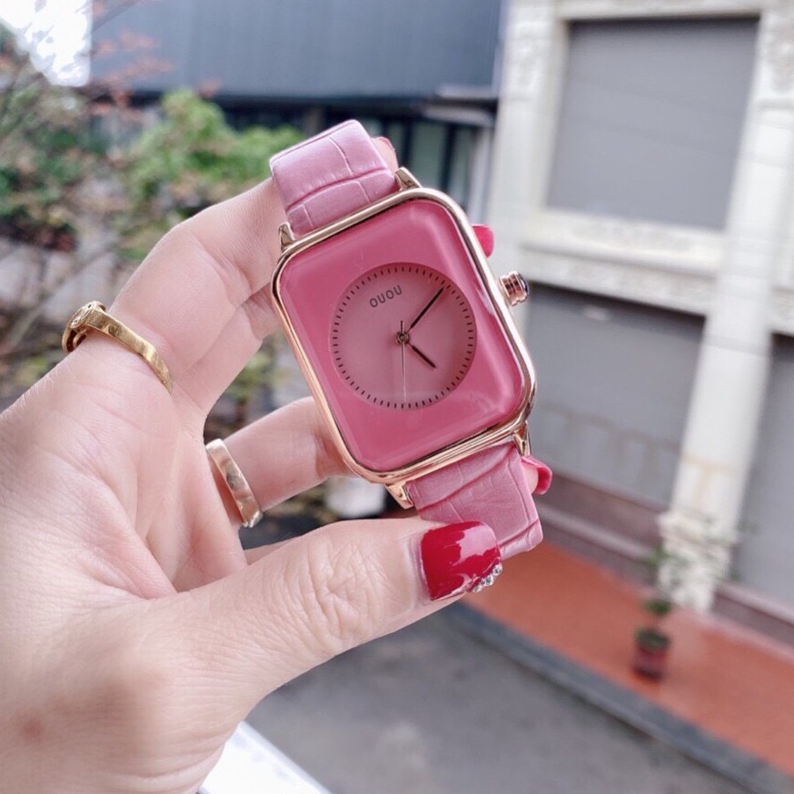 Đồng hồ thời trang nữ OUOU OU01 dây da êm tay, nhiều màu dể dạng phố đổ | BigBuy360 - bigbuy360.vn