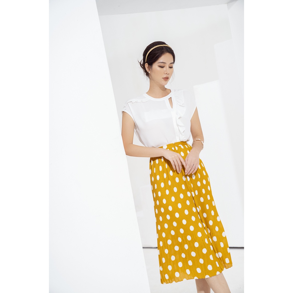 Áo sơ mi tay ngắn dáng sơ vin Eva De Eva 21SSME184T