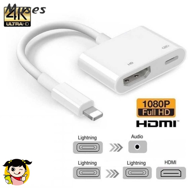 ready stock 8pin Lightning to HDMI Adapter Digital AV 4K USB Cable Connector 1080P HD Adapters for X 8/7/6/Air