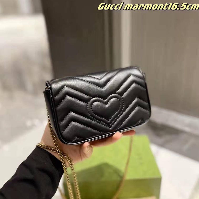 Túi Đeo Chéo Thêu Trái Tim Phong Cách Mới 2023 Mini 16.5cm Không Kèm Hộp Quà GG777777