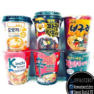 Các loại mì và topokki dạng ly - Hàn Quốc