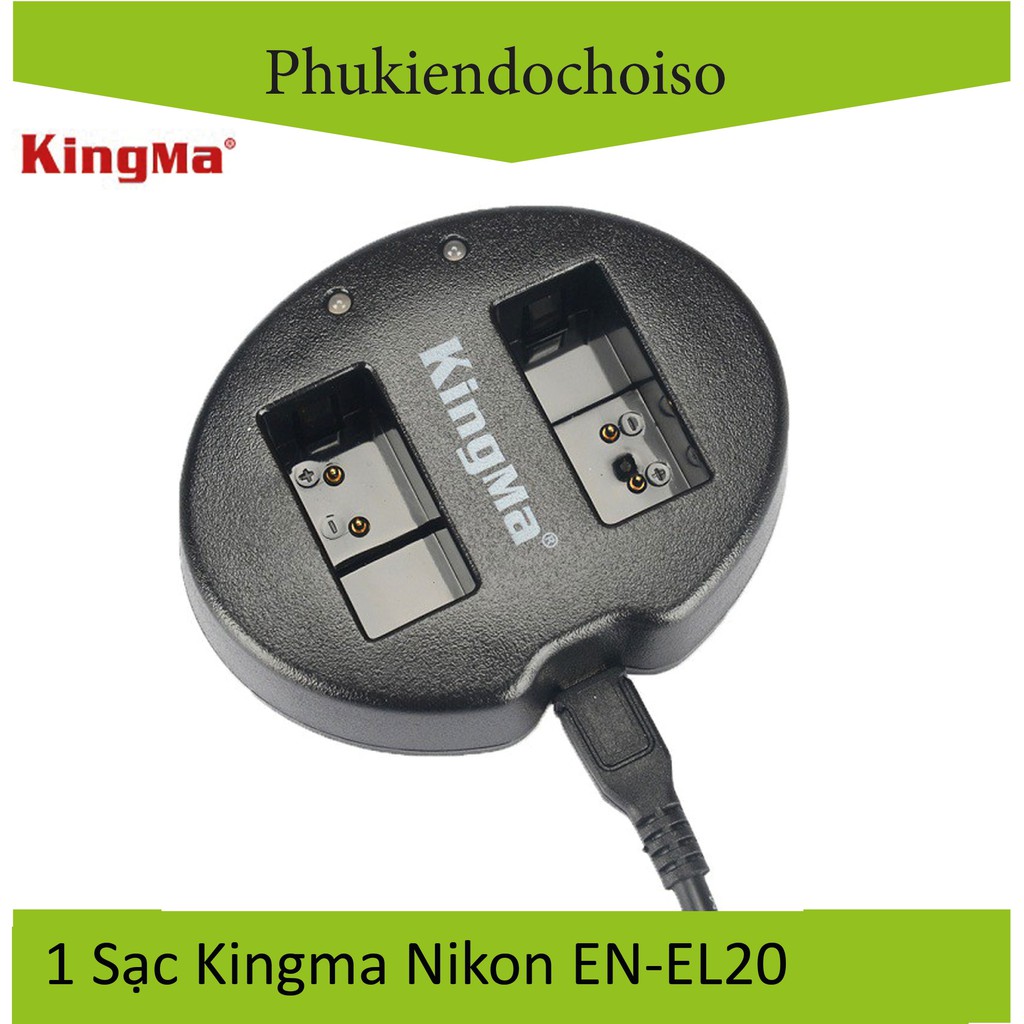 Bộ 1 pin 1 sạc Kingma cho Nikon EN-EL20 + Hộp đựng Pin, Thẻ nhớ