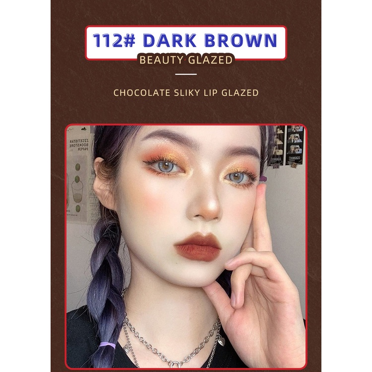[Hàng mới về] Son kem lì Beauty Glazed chống thấm nước 12 màu tùy chọn trang điểm thời trang