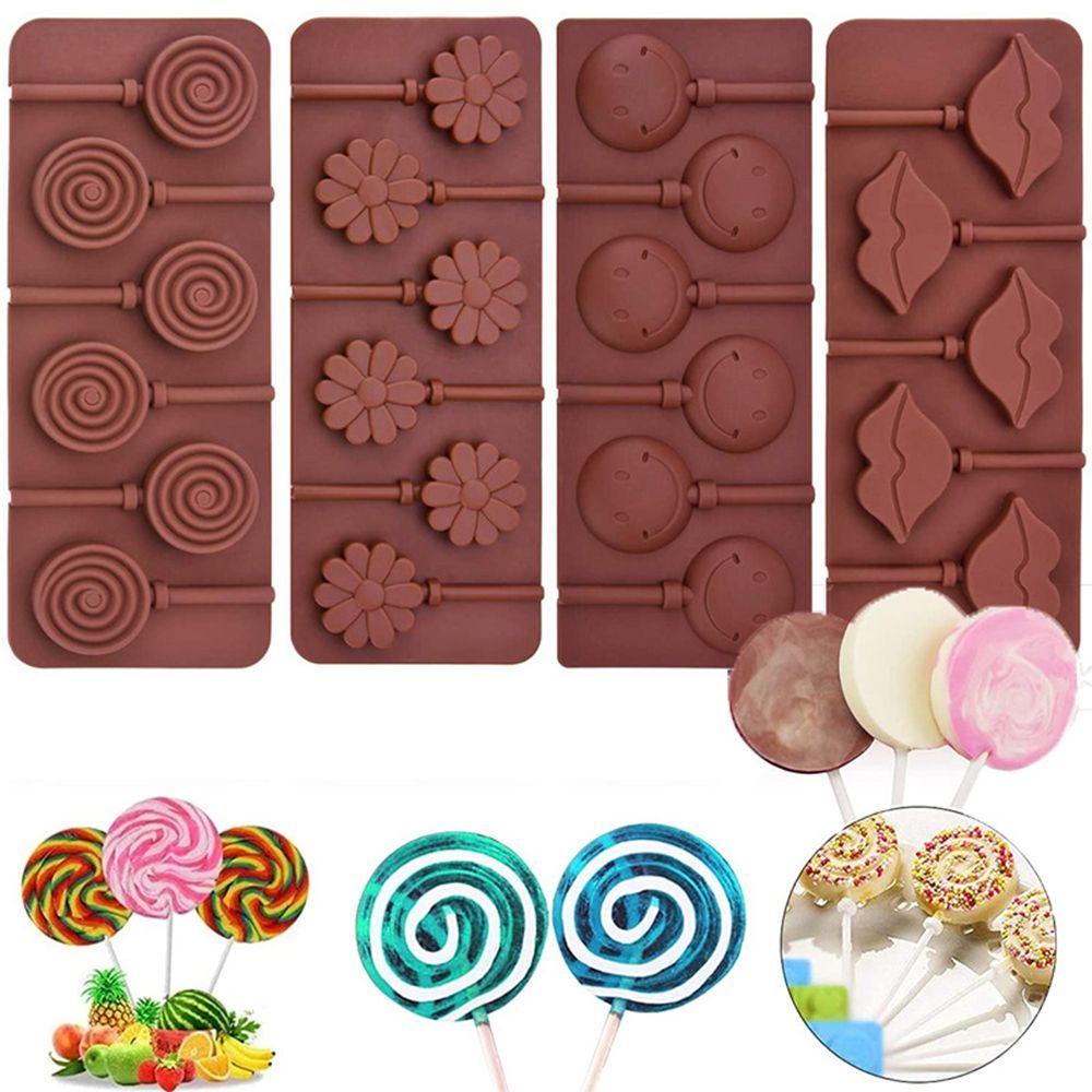 AUGUSTINA Khuôn Silicone Làm Kẹo Mút / Thạch / Sô Cô La Tiện Dụng