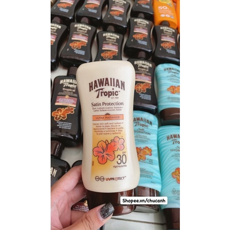 🌤🌤 Kem chống nắng dạng lotion Hawaiian Tropic Satin Protection 30spf 🇩🇪 - 180ml