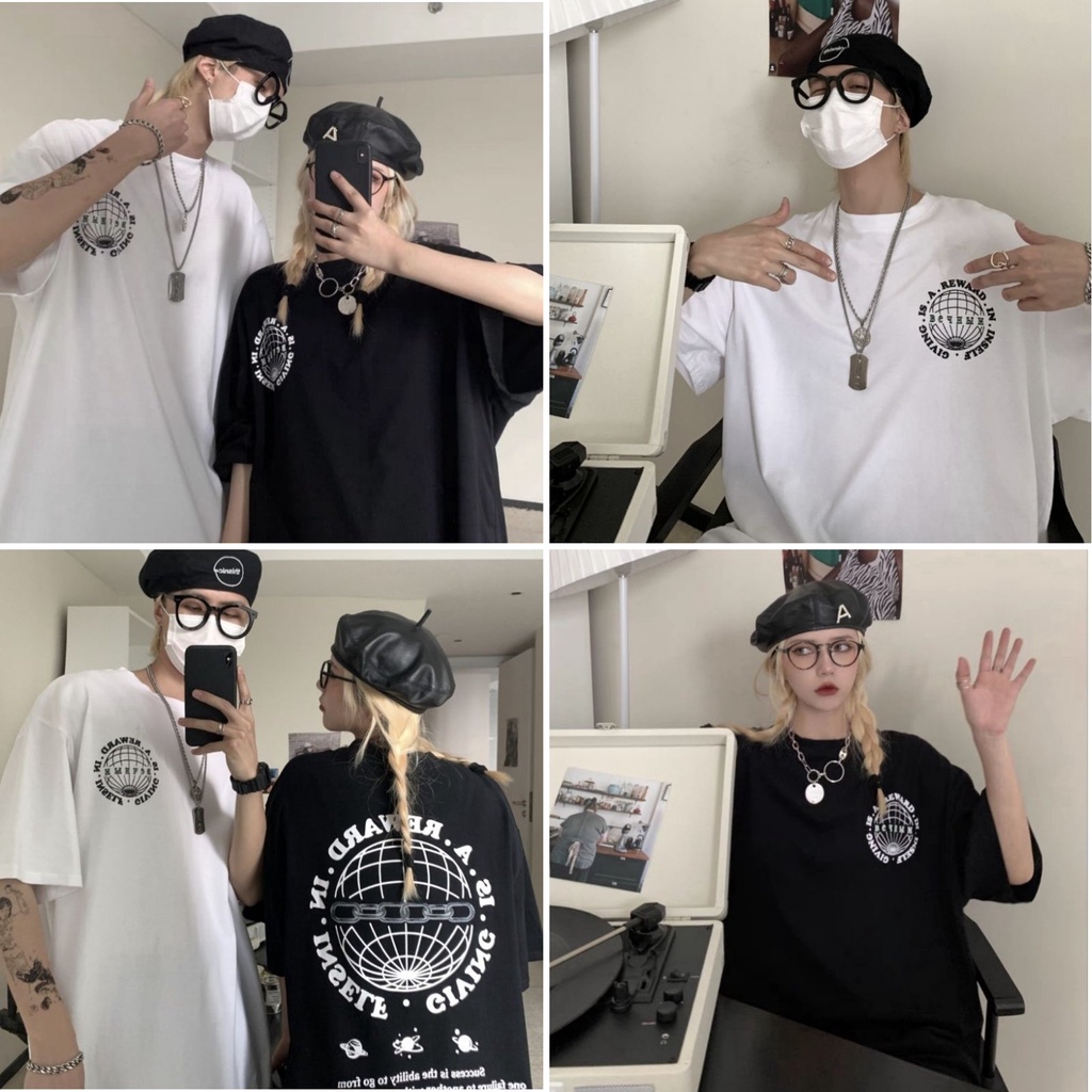 Áo thun tay lỡ MEANSTORE phông cotton Unisex nam nữ tee oversize form rộng pull Ulzzang vải mát - Ảnh Thật