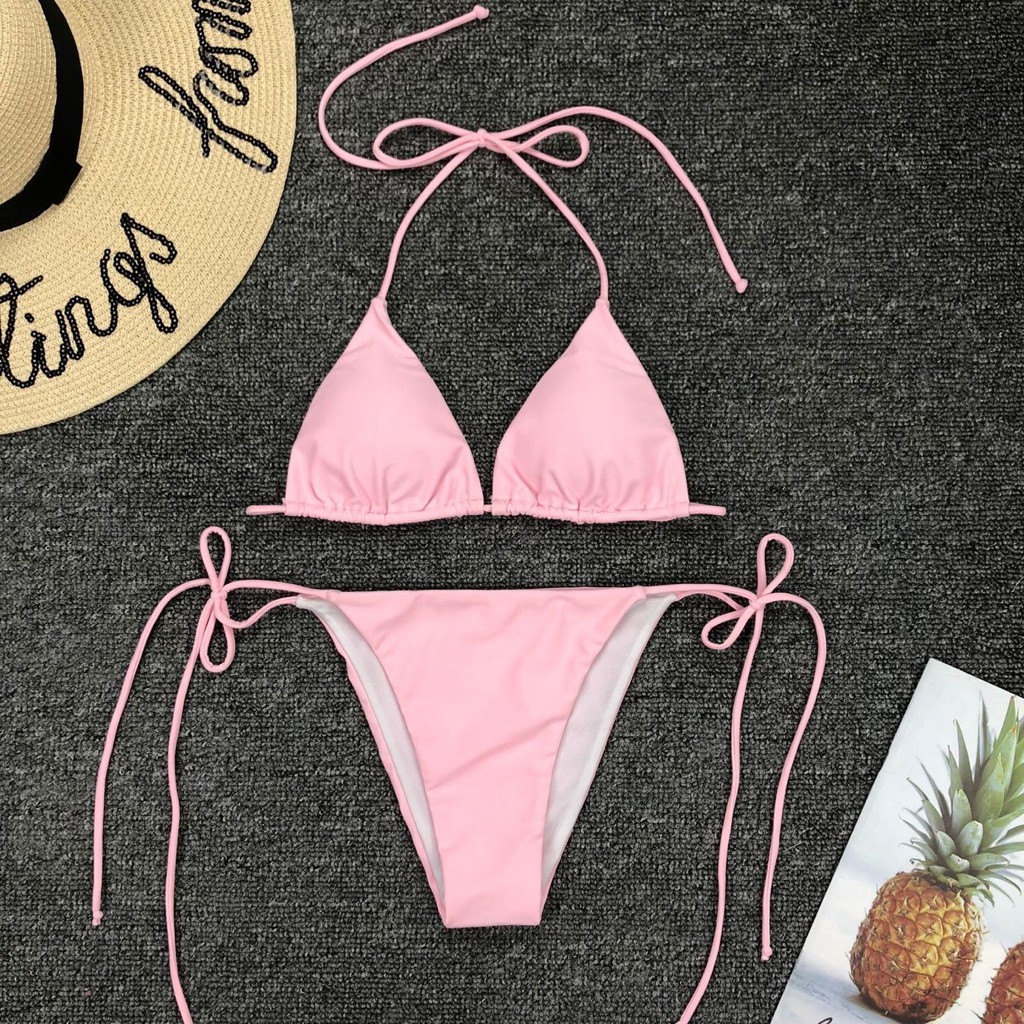 Bikini Màu Hồng Neon Có Đệm Mút F181