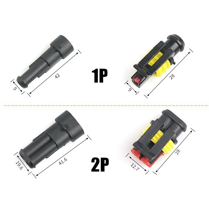 Bộ 5 Đầu Nối Dây Điện 1 / 2 / 3 / 4 / 5 / 6 Chấu Chống Thấm Nước Cho Xe Hơi