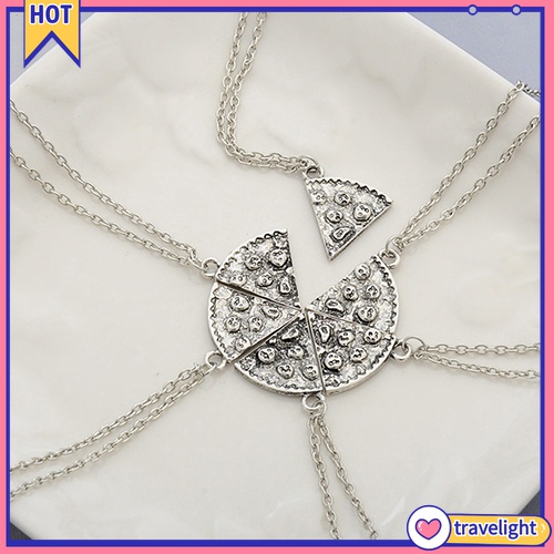 Set 6 Vòng cổ Tình Bạn Mặt Hình Lát Pizza Thời Trang