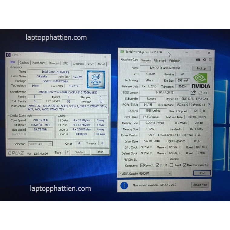 Laptop Thinkpad P70 Cpu I7 6820HQ, Ram 16GB, Ssd 256GB, Nvidia Quadro M5000M 8G, 17.3 Inch FHD | BigBuy360 - bigbuy360.vn