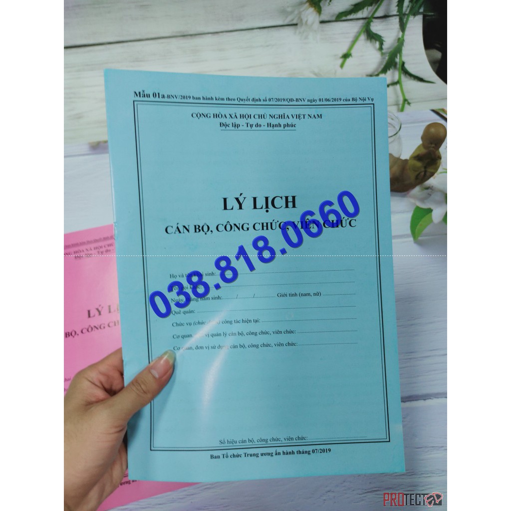 HỒ SƠ CÁN BỘ CÔNG CHỨC - VIÊN CHỨC ( Mẫu chuẩn, mới nhất ) ban hành theo thông tư số 07/2019/TT-BNV ngày 01/06/2019