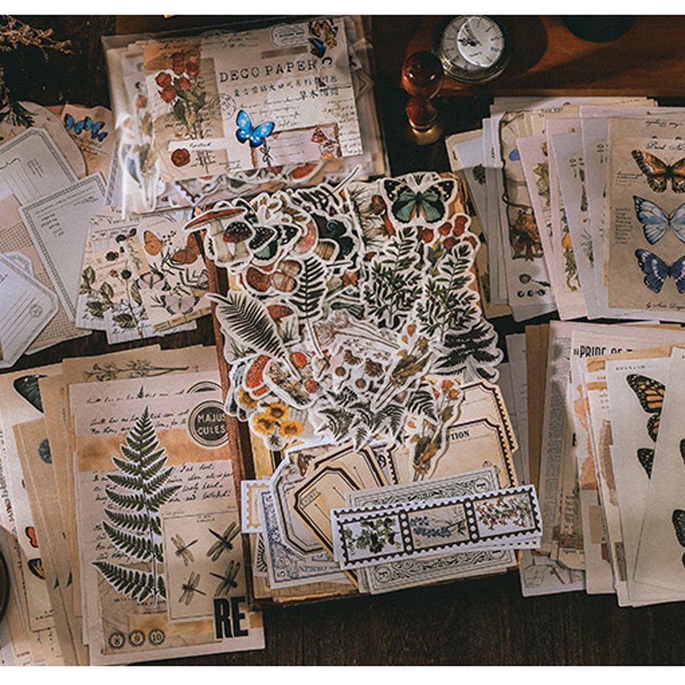 Set 200 Giấy Ghi Chú Trang Trí Sổ Tay Phong Cách Retro