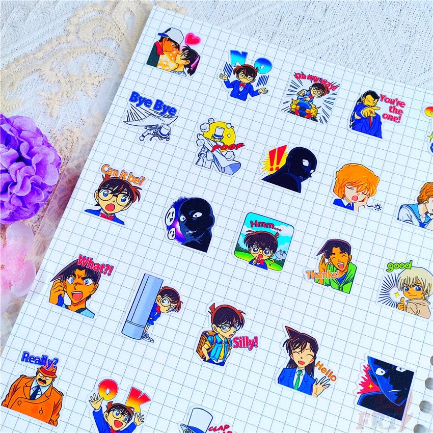 ★★★ Sticker Thám Tử Conan Q-4 Mini Dán Trang Trí Nhật Ký ★★★ 60 Miếng Dán Trang Trí Album Thời Trang (Size: 2~3cm)