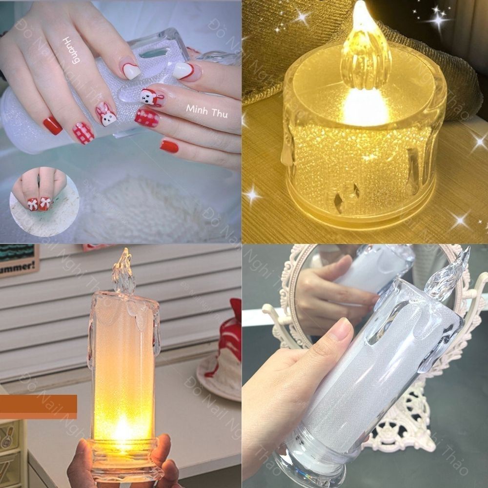 Nến điện tử decor chụp ảnh nail