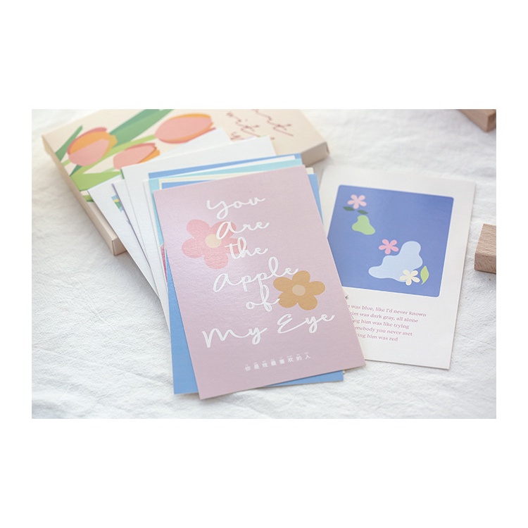 Set 30 Postcard Cute Creative Flowers Dán Tường Trang Trí Phòng/ Bàn Học
