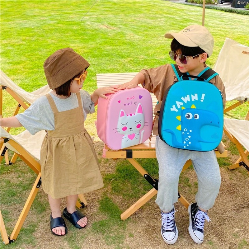 Balo hình hộp 3D in nổi Mèo Khủng Long siêu xinh thời trang cho bé mã BLB1