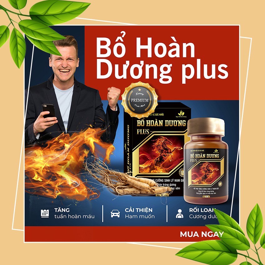 [CHÍNH HÃNG] Bổ Hoàn Dương Plus - Yếu Sinh Lý Hỗ Trợ Tăng Cường Sinh Lý Nam Giúp Bổ Thận Tráng Dương +Tăng Kích Thước.